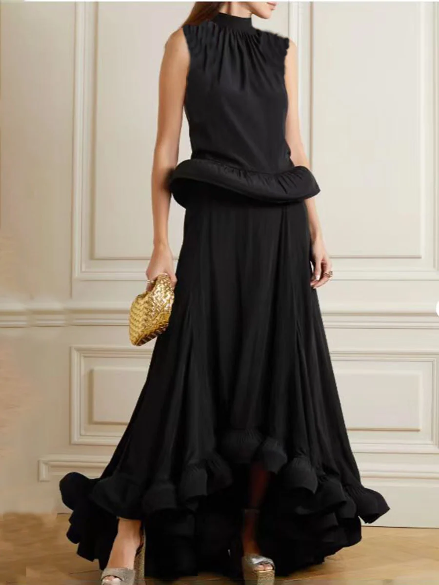 Women's Pleated Ruffled Two-piece Set