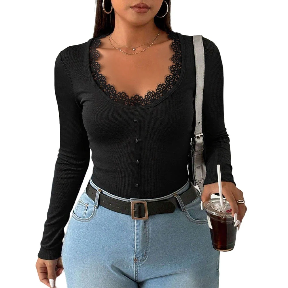 Women's Plus Size Solid Basic Slimming Long-Sleeve Shirt