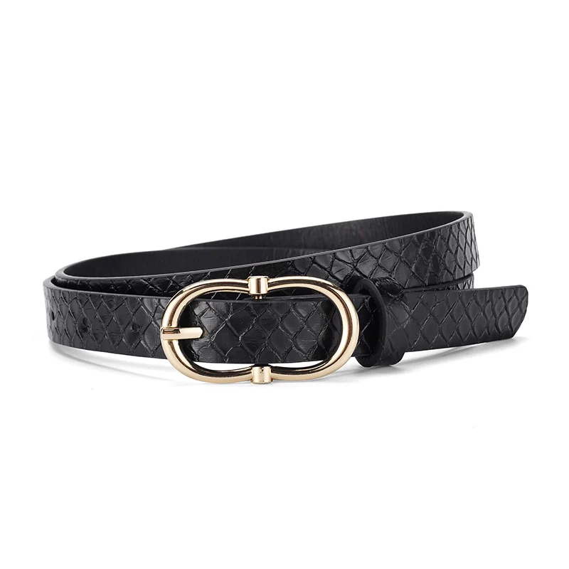 Women's Snake Print Leather Belt