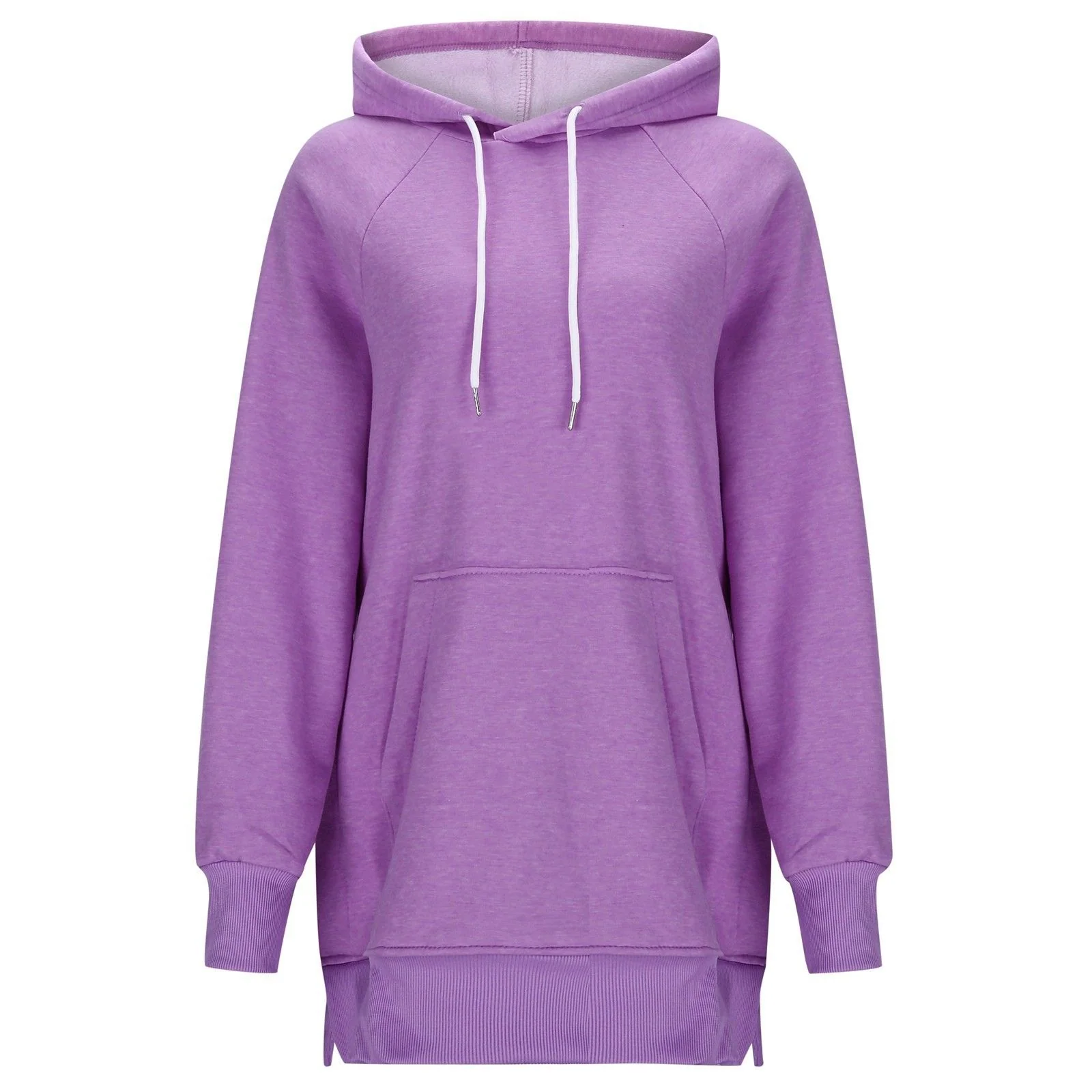 Women's Solid Color Hooded Split Shoulder Sleeve Sweater