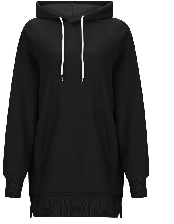 Women's Solid Color Hooded Split Shoulder Sleeve Sweater