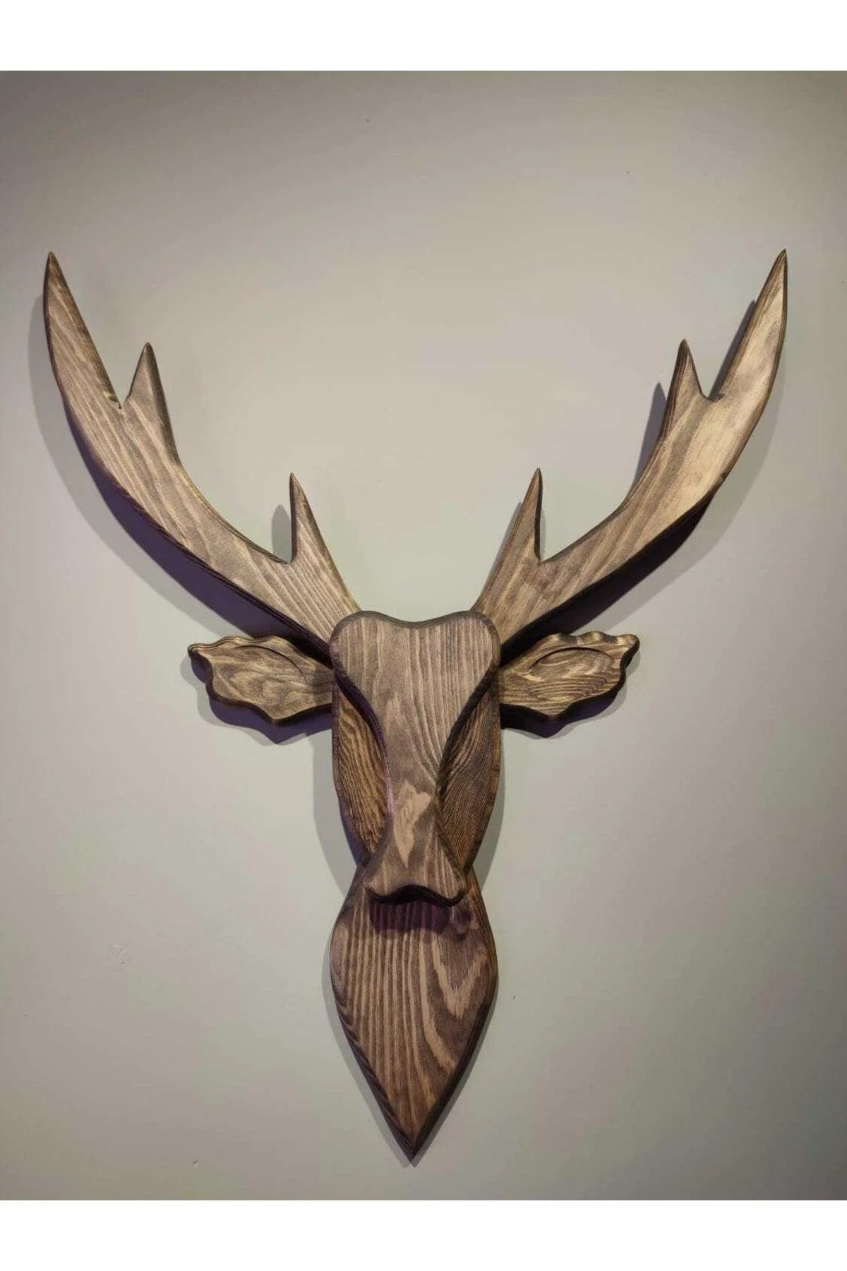 Handmade Wooden Deer Head Wall Décor – 80 cm × 70 cm
