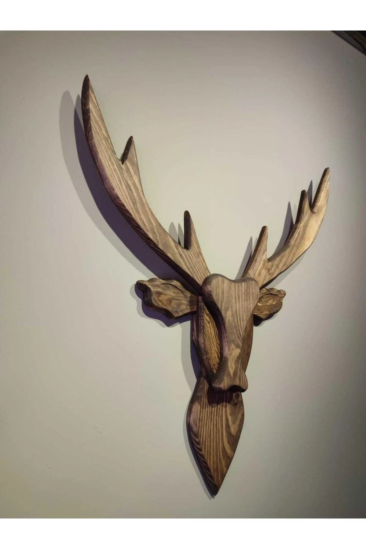 Handmade Wooden Deer Head Wall Décor – 80 cm × 70 cm