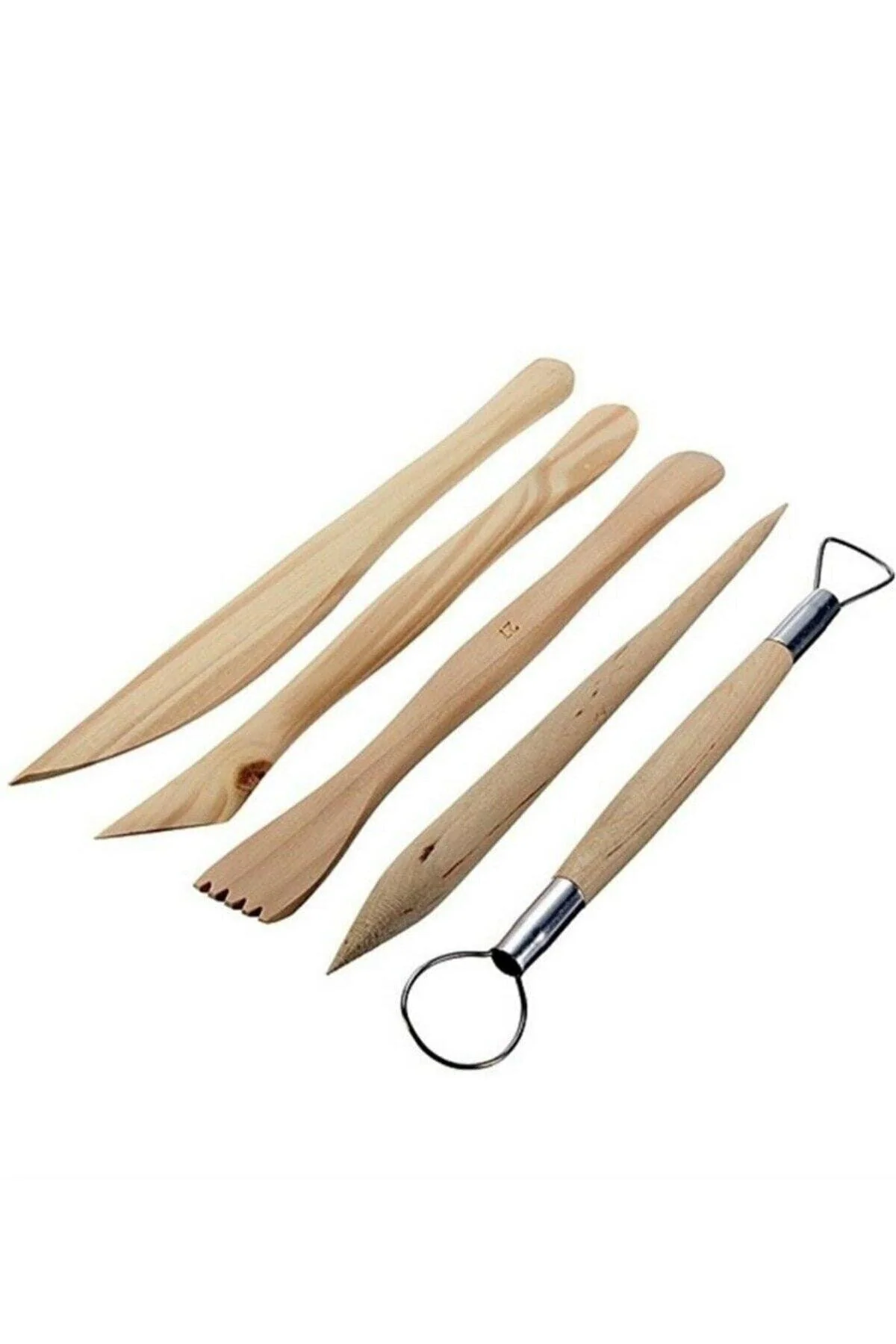 Wooden modeling pen set for clay sculpting (5-piece set)