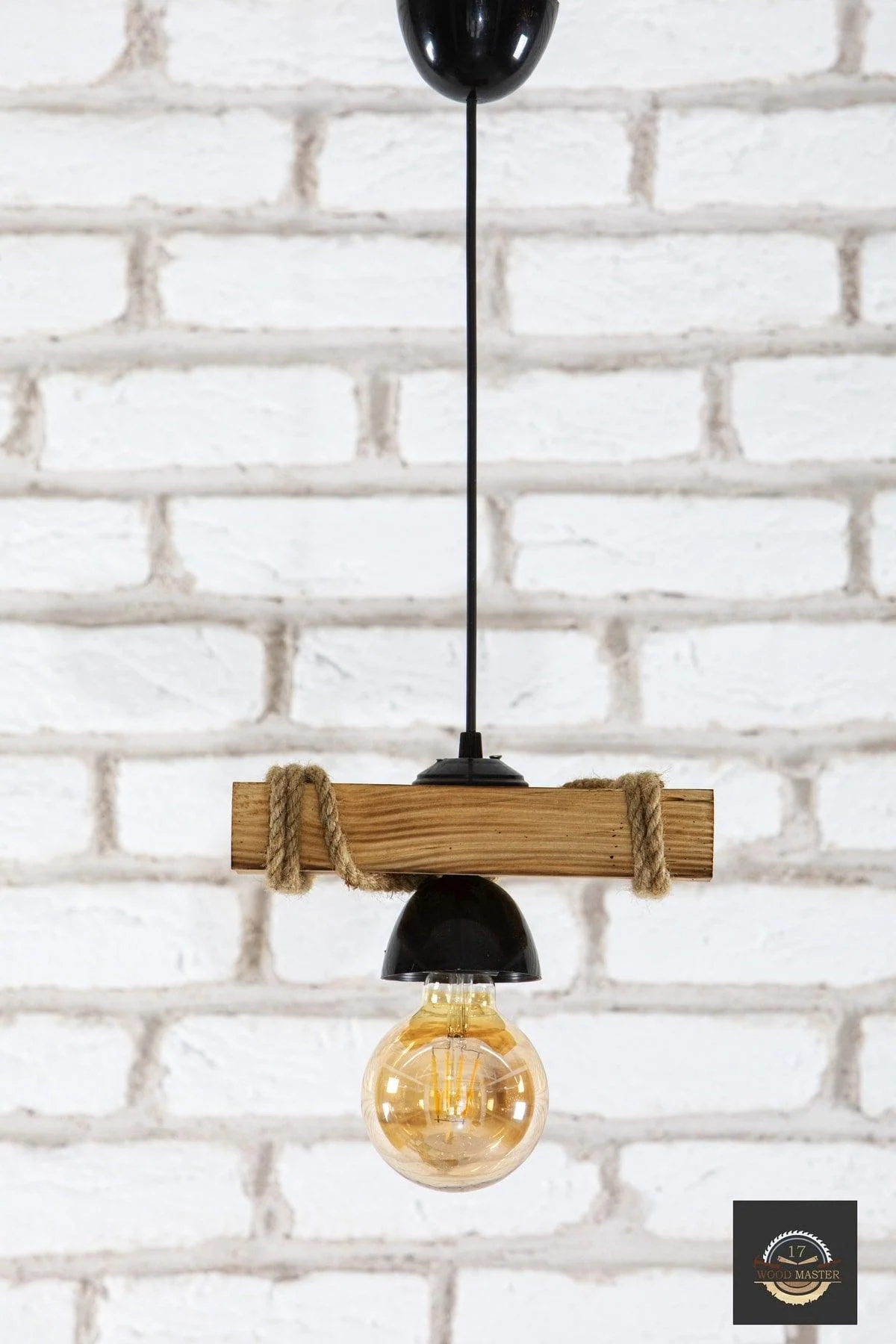 Rustic Wooden Rope Single Shelf with Protective Finish