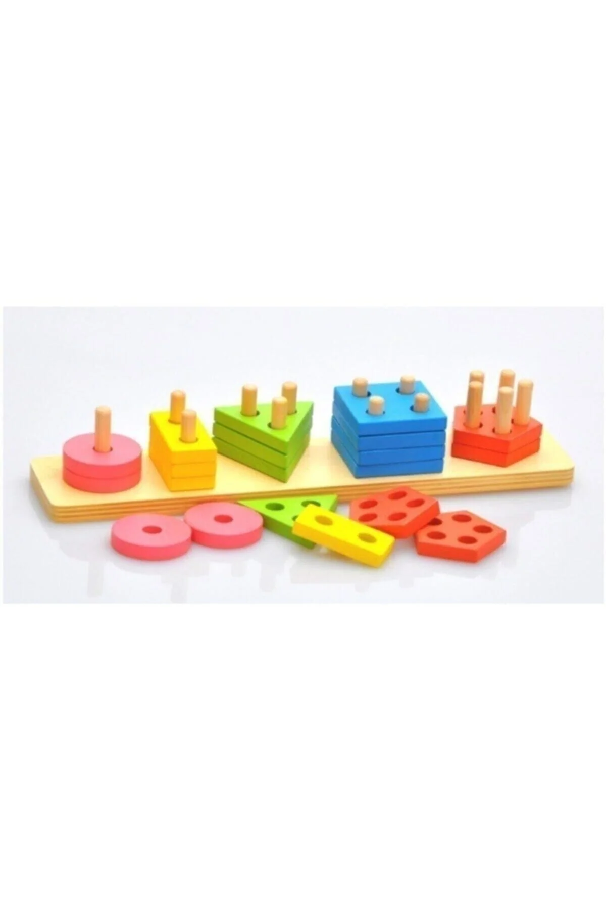 Wooden geometric shape puzzle for fine motor skills