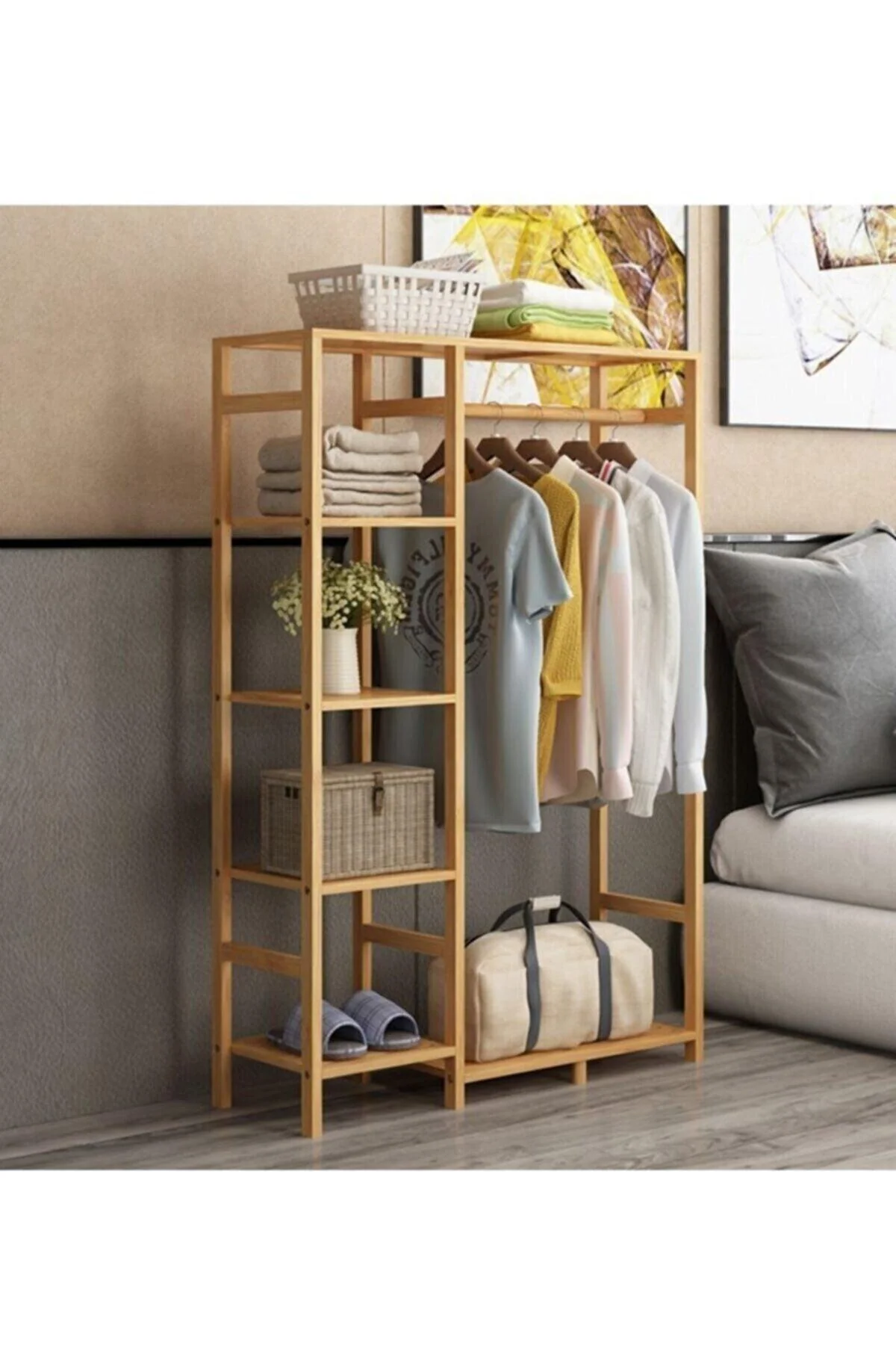 Modern wooden wardrobe with ample storage