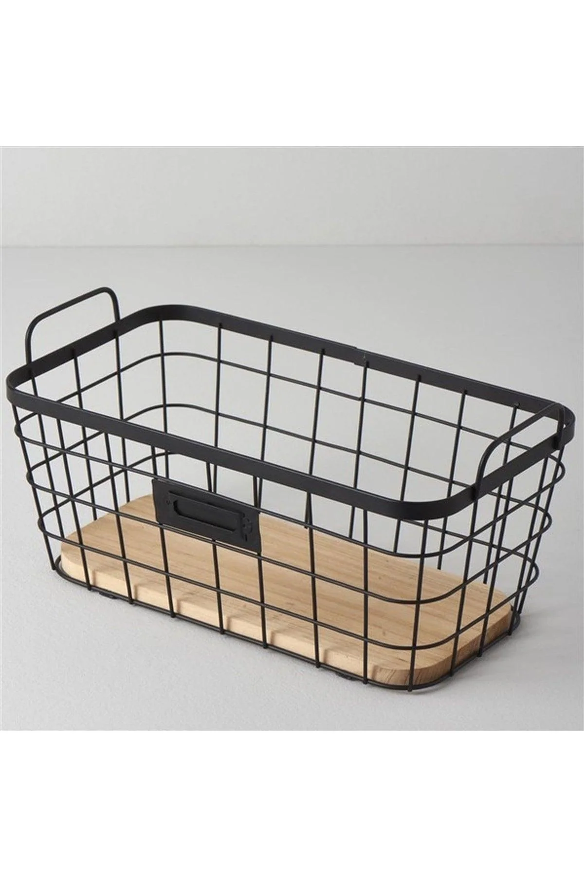 Black Metal Storage Basket, 30.5cm x 16.5cm x 14.5cm