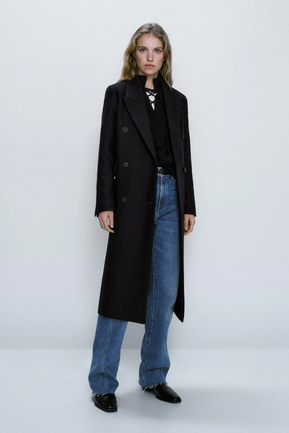 Wool Blend Structured Coat with Warm Lining