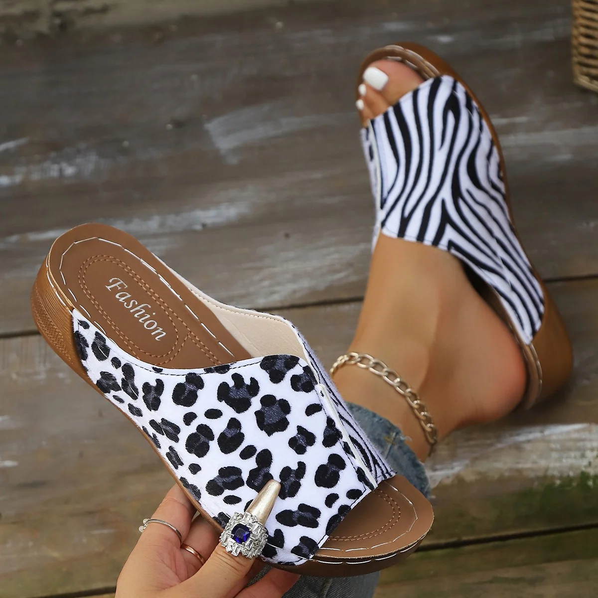 Y2K Animal Print Sandals