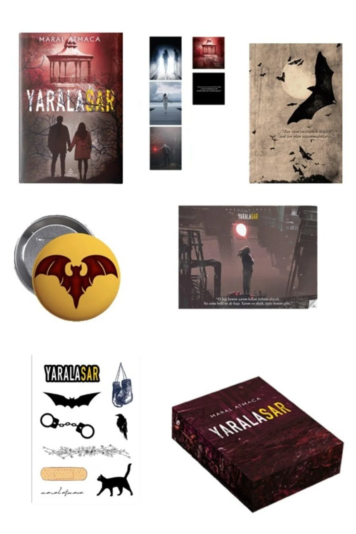 Educational book set with poster, notebook, badge and stickers for students